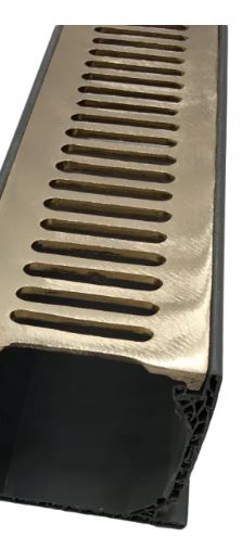 Channel Drain 2-7/8" X 16" Yellow Brass